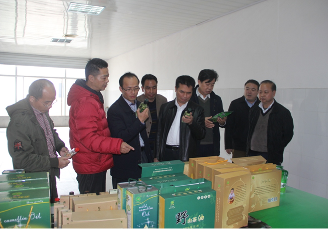 调研组在百色市建鑫油茶加工厂调研
