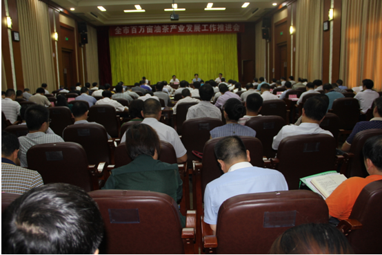 图为全市百万亩油茶产业发展工作推进会现场